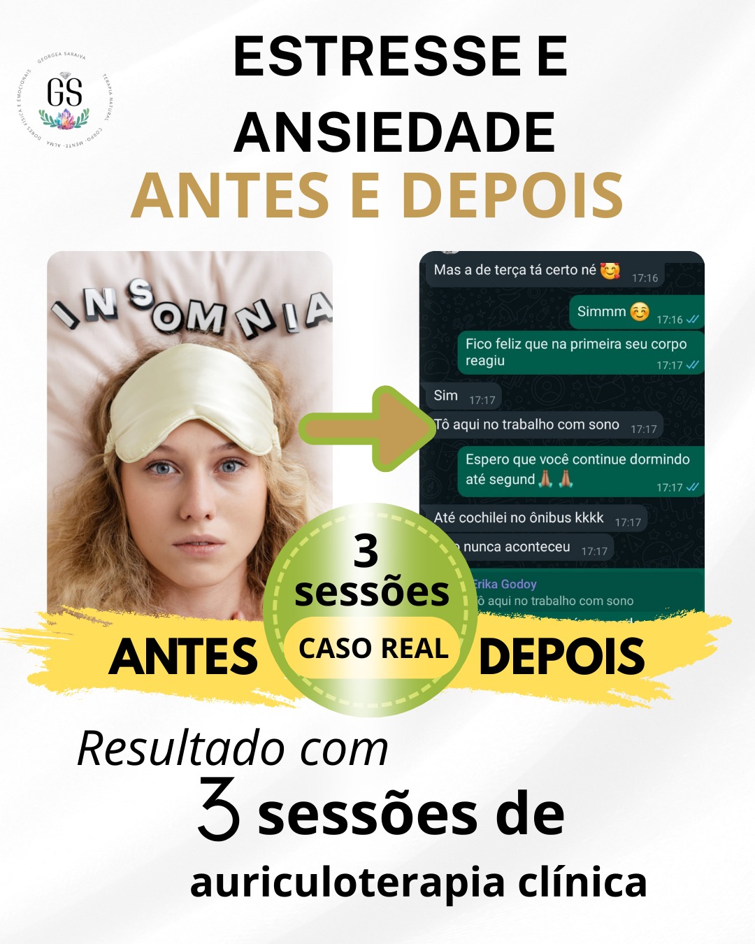 Post sobre estresse, ansiedade e insônia